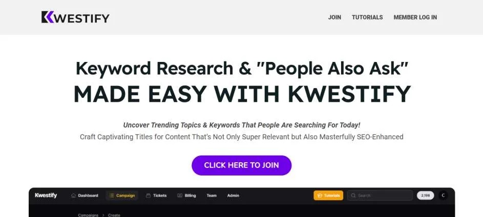 Kwestify Keyword Research Tool